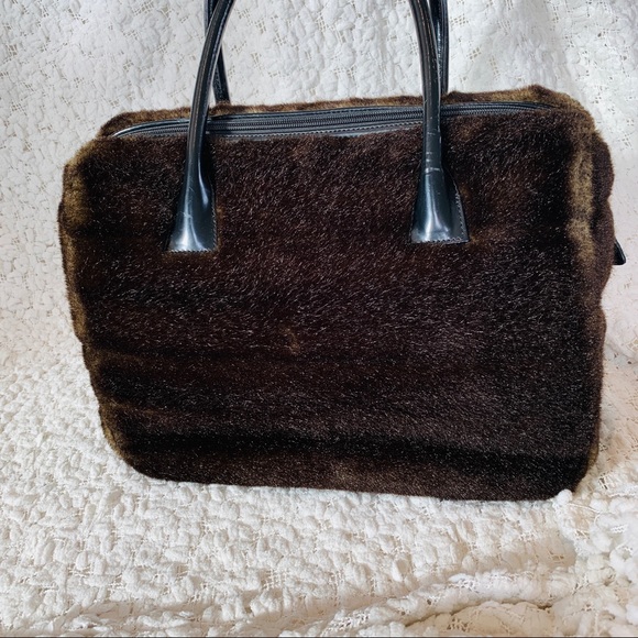 BCBGMaxAzria Brown & Black Faux Fur Purse - Picture 5 of 16